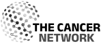 Logo with a dotted sphere design on the left and the words "THE CANCER NETWORK" in bold, black uppercase letters on the right.